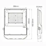 100W Wide Beam Colour Changing Floodlight Dimensions