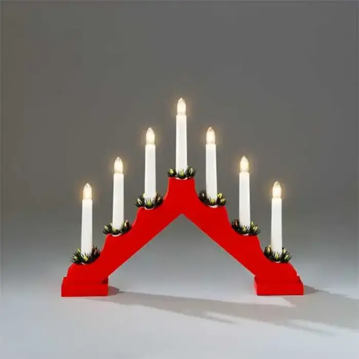 7 Lights Red Candlestick Arch