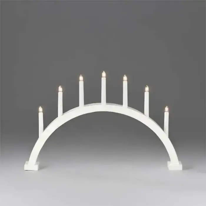 7 Lights White Candlestick Arch