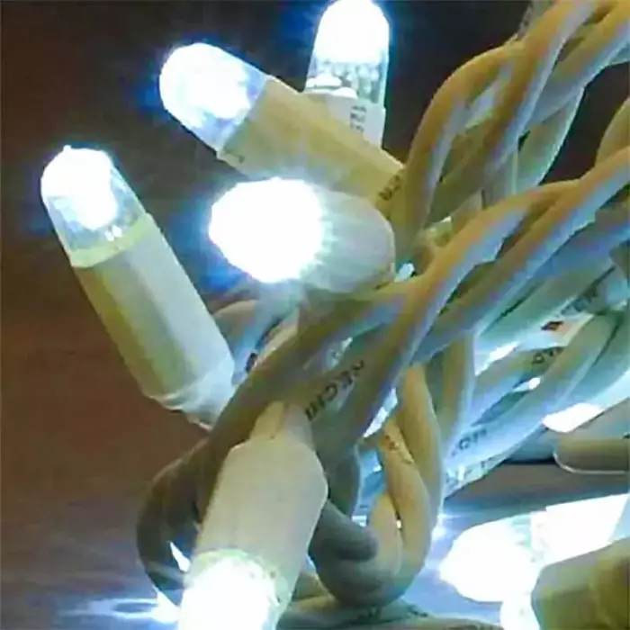 Connectable Ice White Christmas Lights White Cable