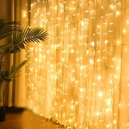 Connectable Indoor LED Curtain Lights 6M Warm White