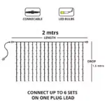 Connectable LED Curtain Lights Dimensions