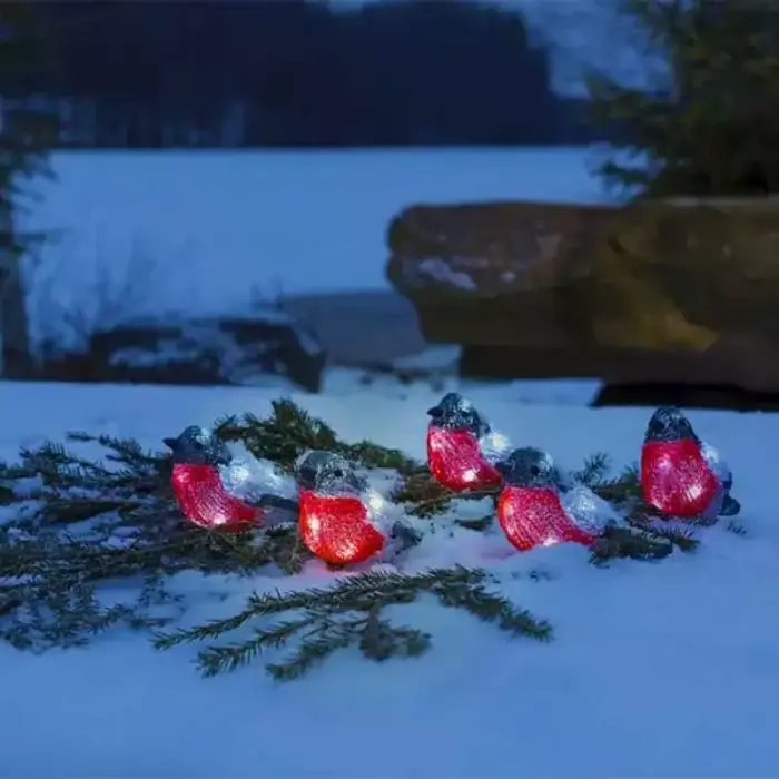LED Acrylic Bullfinch Christmas Decor