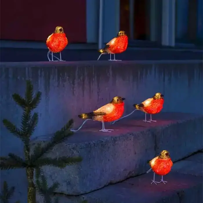 LED Acrylic Bullfinch Christmas Decor