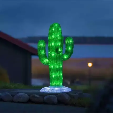 LED Acrylic Cactus Garden Decor