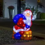 LED Acrylic Chimney Climbing Santa For Outdoor Christmas Decoration