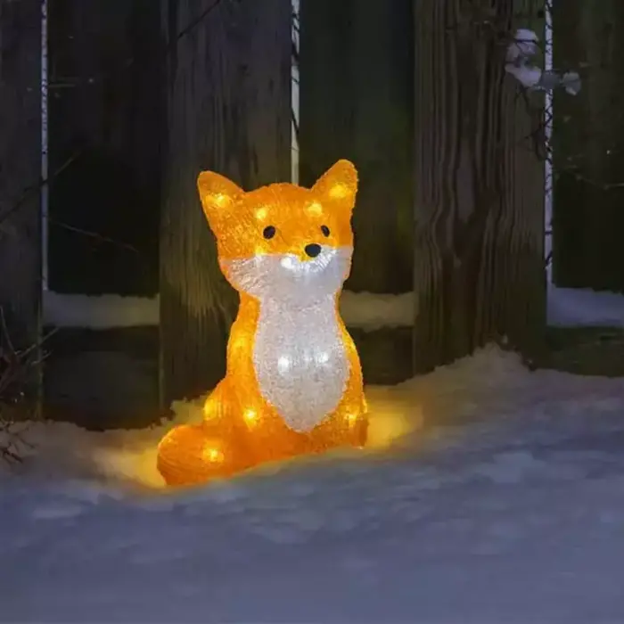LED Acrylic Fox Christmas Decor 27CM