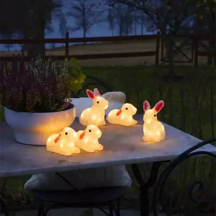 LED Acrylic Rabbits Christmas Decor