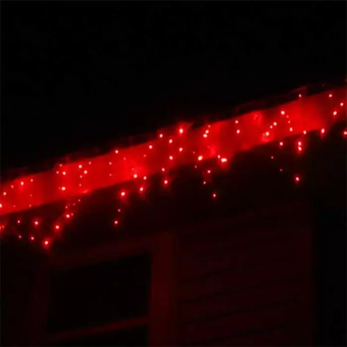 LED Red Outdoor Icicle Christmas Lights