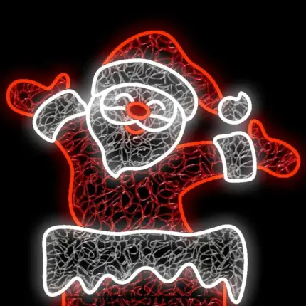 LED Santa in Chimney Christmas Decor