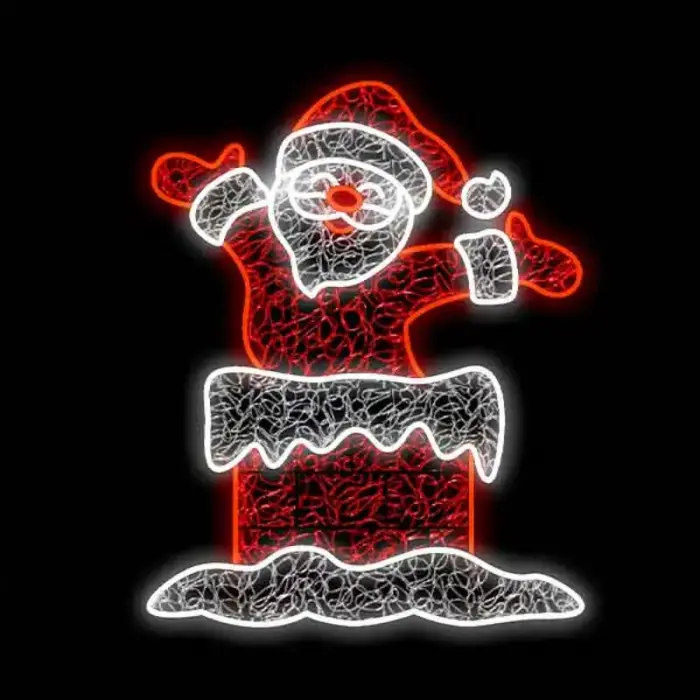 LED Santa in Chimney Christmas Decor