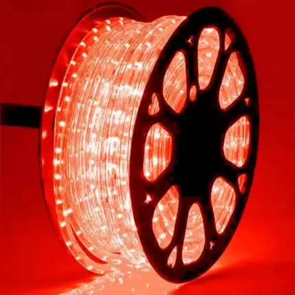 RED LED rope light in 50 metres roll