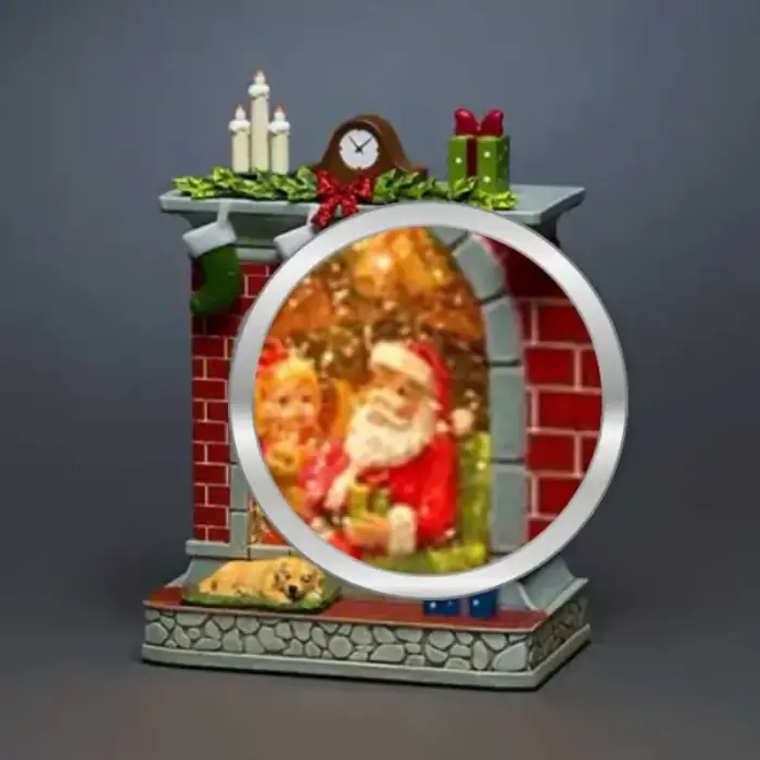 Santa Fireplace Christmas Tabletop Decor