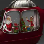 Santa Helicopter Christmas Decoration