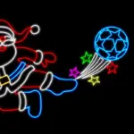 Santa Playing Soccer Christmas Decor