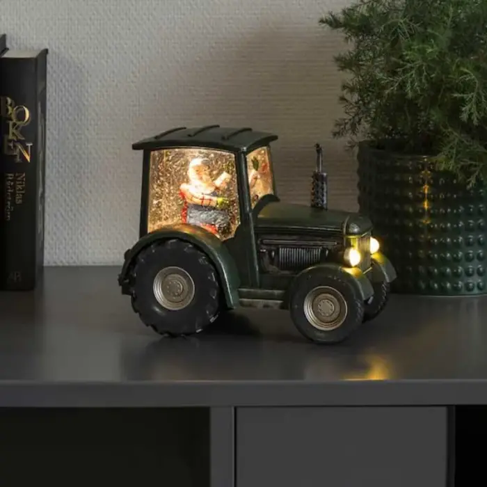 Green Tractor With Old Man Tabletop Decoration