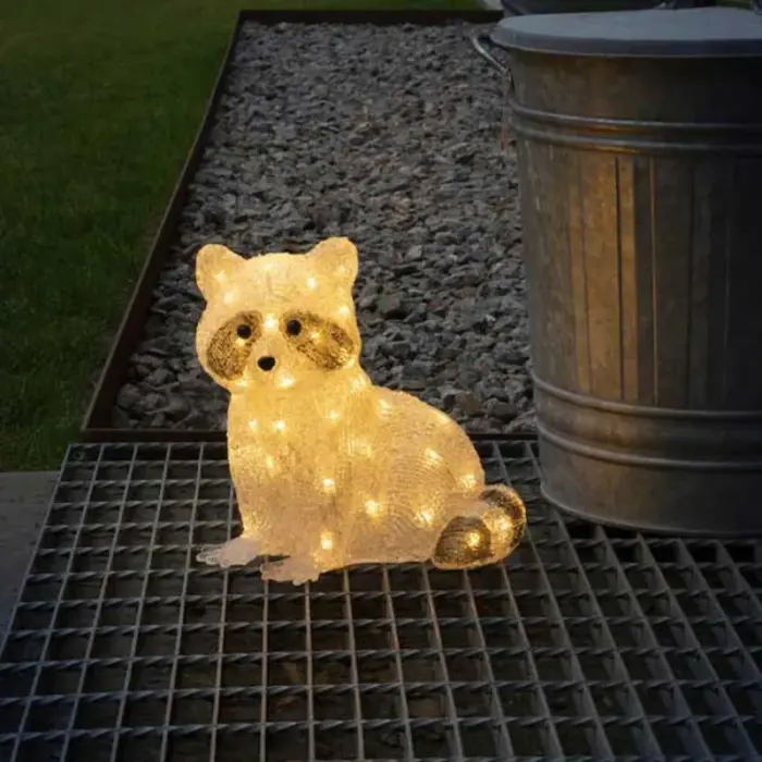 LED Sitting Raccoon Outdoor Christmas Décor