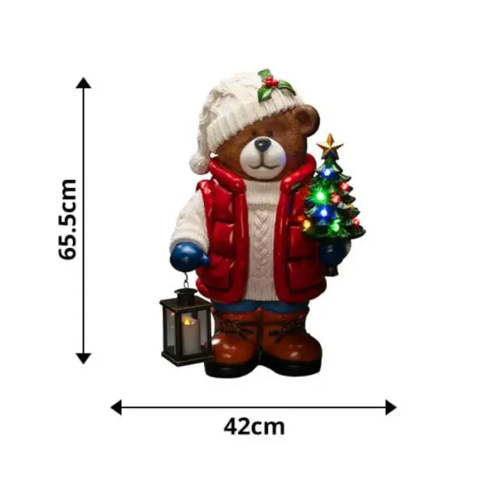 Large LED teddy bear with timer function for Christmas decoration