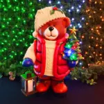 Large LED teddy bear with timer function 3D Christmas decor feature