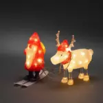 Santa With Reindeer Outdoor Christmas Decoration