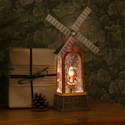 Windmill With Santa Christmas Tabletop Decoration