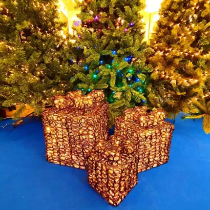 Medium LED Gift Box Set Christmas Decoration