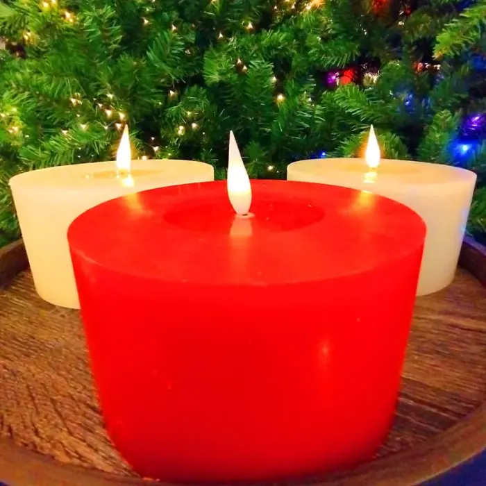 Battery operated Christmas wax candle for tabletop decor