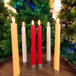 Battery operated LED Christmas candles made from real wax