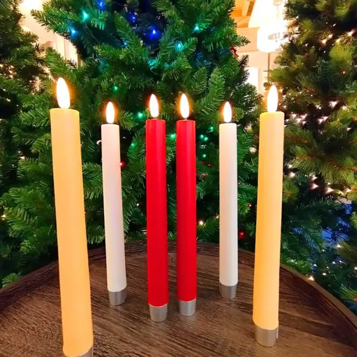 Battery operated LED Christmas candles made from real wax