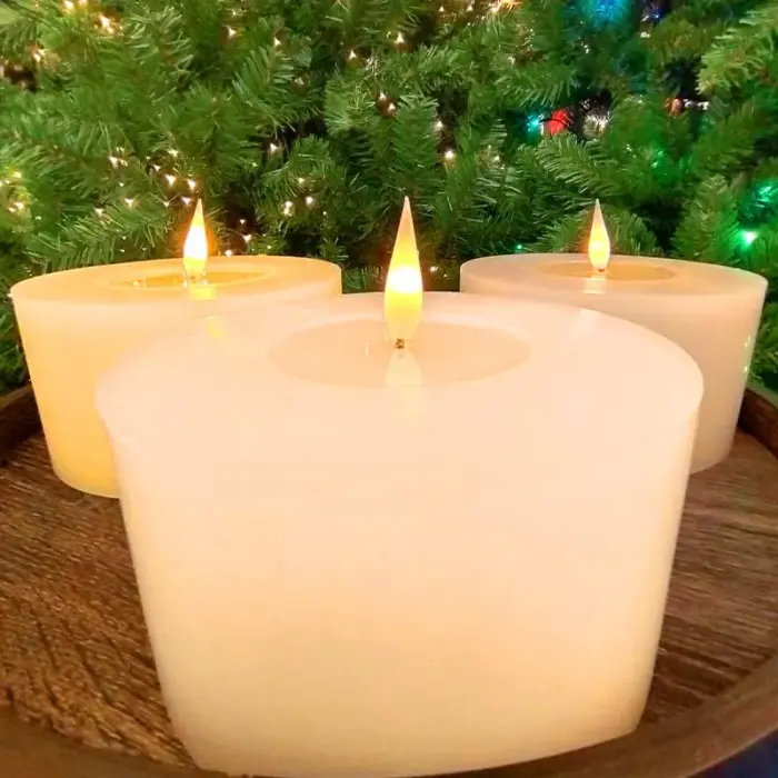 Battery operated Christmas wax candles for tabletop decor