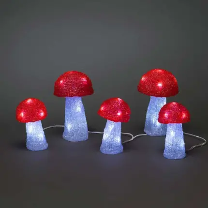 Acrylic Christmas Mushrooms Set Outdoor Decoration