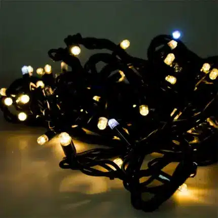Connectable Low Voltage LED String Lights Warm White With Ice White Flash