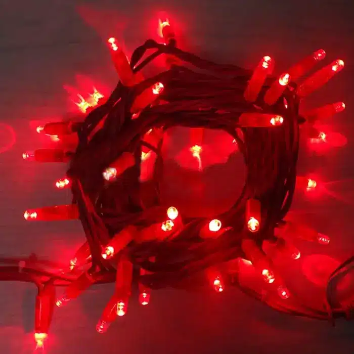 Connectable Red Outdoor Tree Lights White Cable