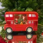 Battery operated water lantern Santa red bus Christmas table top decoration