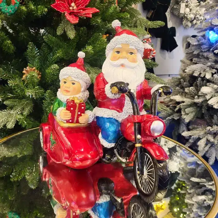 Santa On Motorbike Christmas Tabletop Décor