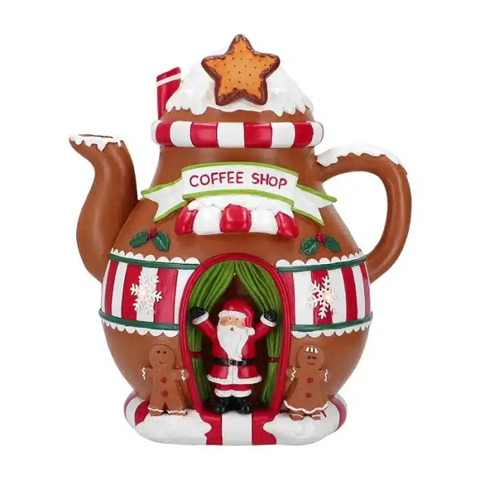 Santa Teapot Coffee Shop Table Decoration