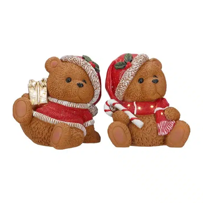 Sitting Teddy Bears Christmas Table Decoration