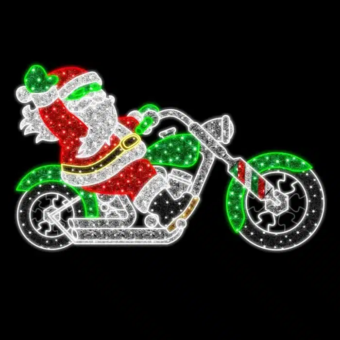 Santa on Motorbike Christmas Decoration