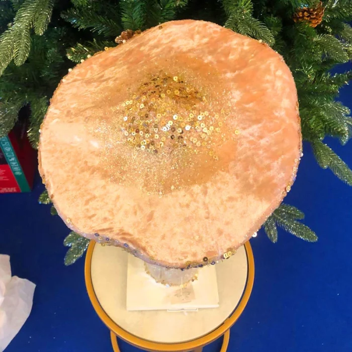 Large Pink Mushroom Christmas Tabletop Decoration