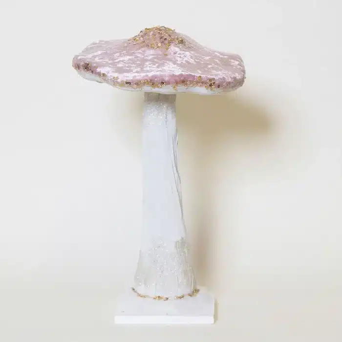 Large Pink Mushroom Christmas Tabletop Decoration