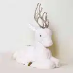 White Sitting Deer Christmas Decoration