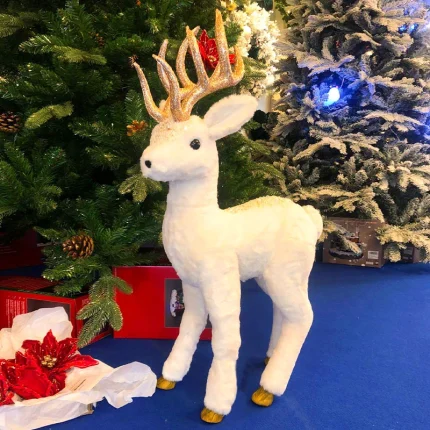 White Standing Deer Christmas Decoration