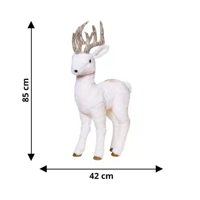 White Standing Deer Christmas Decoration