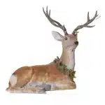 Woodland Sitting Deer Indoor Christmas Decoration