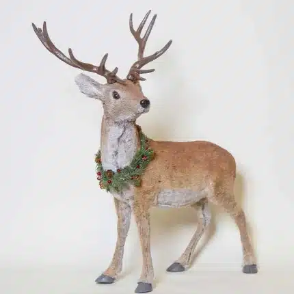 Woodland Standing Deer Indoor Christmas Decoration