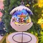 Snowball Christmas Village Scene With Carousel Table Top Decoration