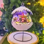 Snowball Christmas Village Scene With Carousel Table Top Decoration