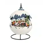 Snowball Christmas Village Scene With Ice Skating Table Top Decoration