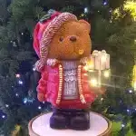 Standing Teddy Bear With Gift Boxes Christmas Table Top Decoration